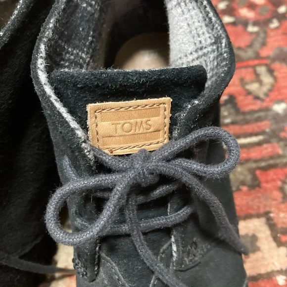 Toms Women’s Kala Wedge Lace-up Ankle Bootie, Black Suede - Size 7 - Picture 4 of 6
